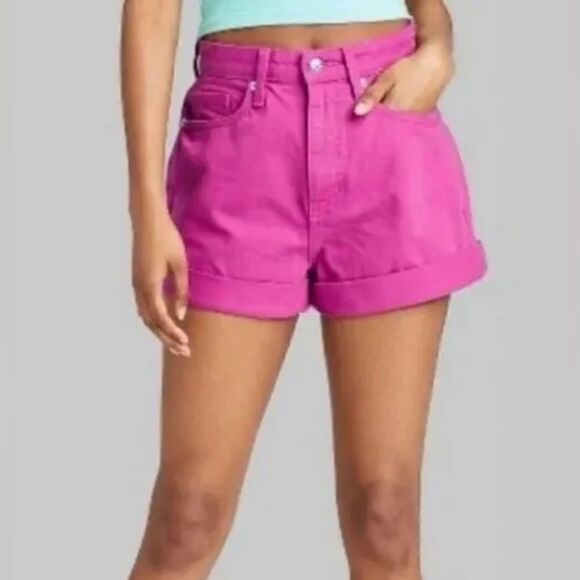 Wild Fable Highest Rise Mom Short Pink Denim Jean 10 NWT - Picture 4 of 8